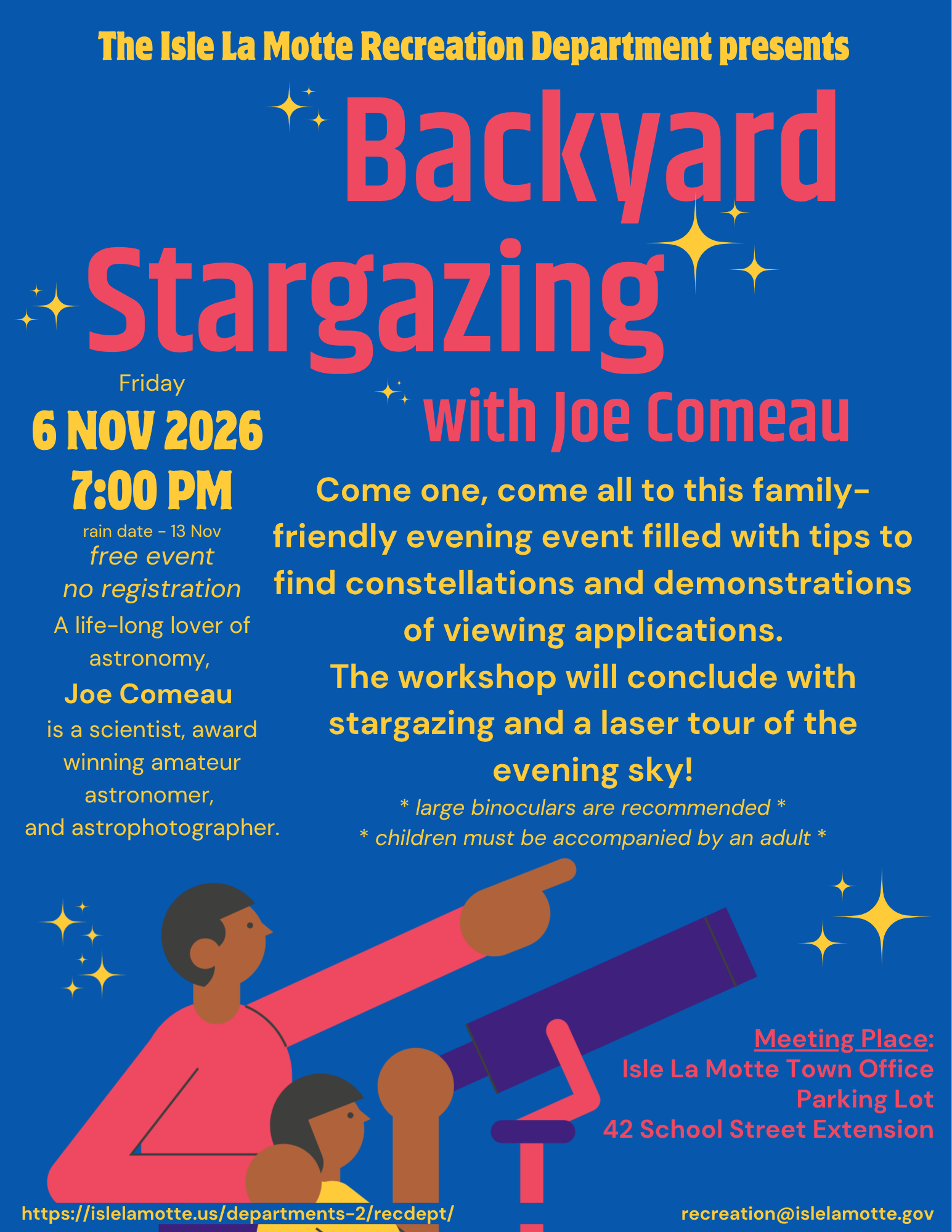 Backyard Stargazing with Joe Comeau @ Town Office Parking Lot